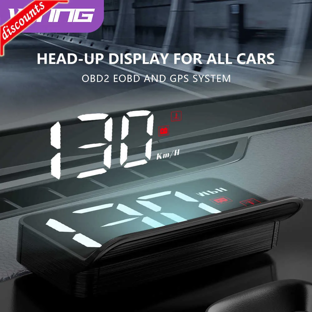 Nuevo WYING M3 Auto OBD2 GPS Head-Up Display Auto Electronics HUD Proyector  Display Digital Car Velocímetro Accesorios para todos los coches