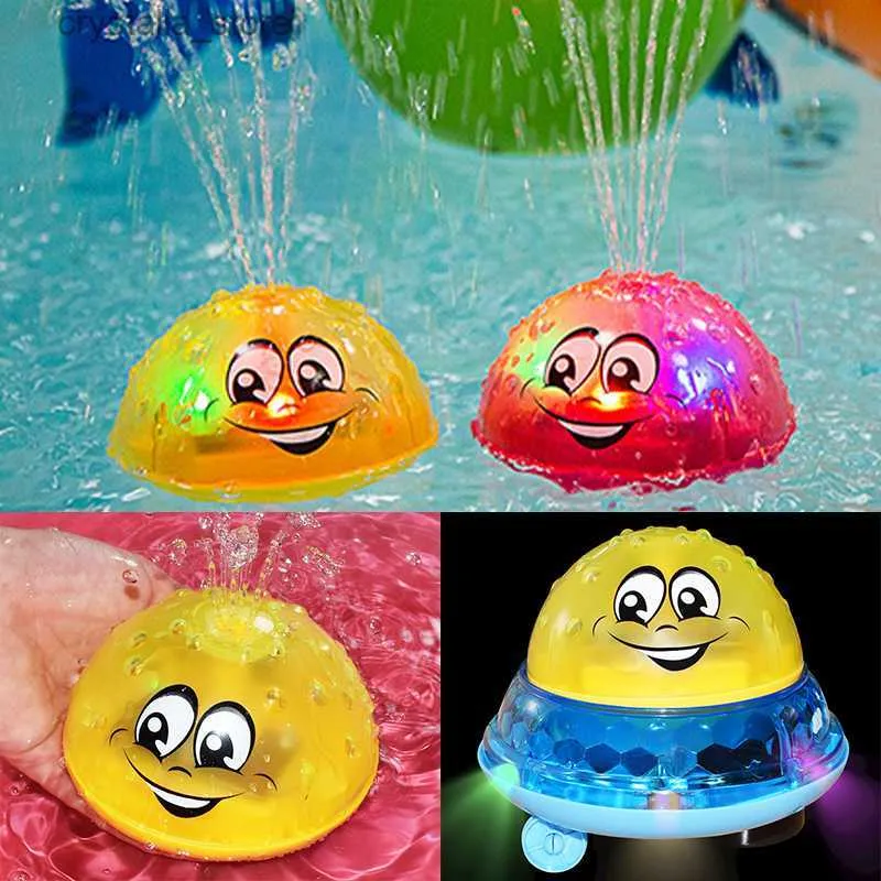 Baby Bath Toys Electric Inductive Water Spray Ball med lätt badrum Badkar Simning Toys för småbarn Spädbarn L230518