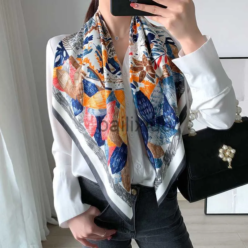Шарфы роскошные женщины шарф модный шелковый шарф для женщин 90*90см.