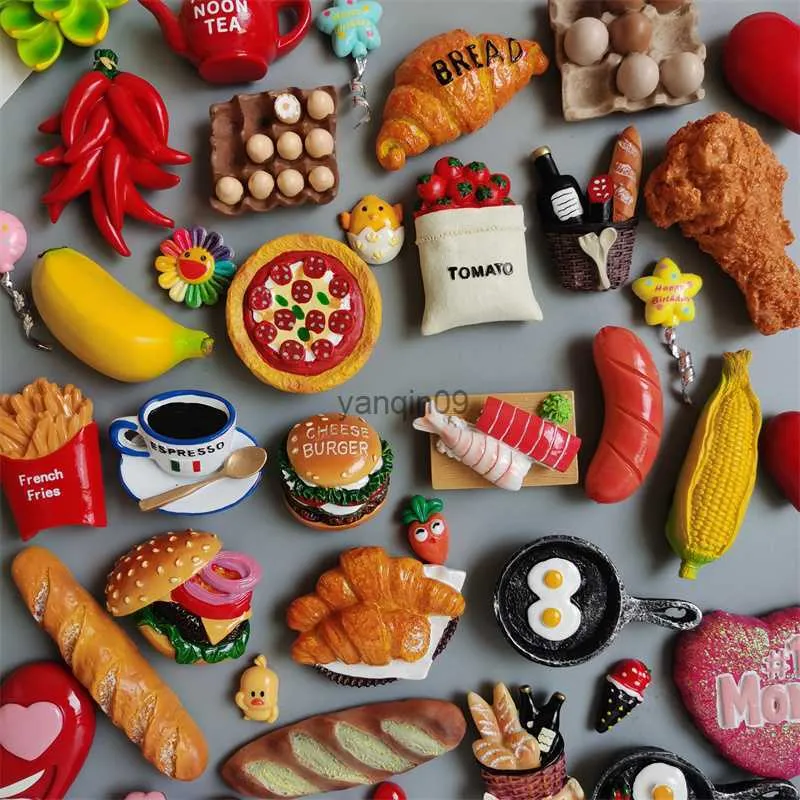Food Miniature Food Fridge Magnets For Hot Dogs, French Fries, Pizza, Paste  Eggs, Bread, Hamburger, And Corn Home Decor Sticker L230626 From Yanqin09,  $6.04
