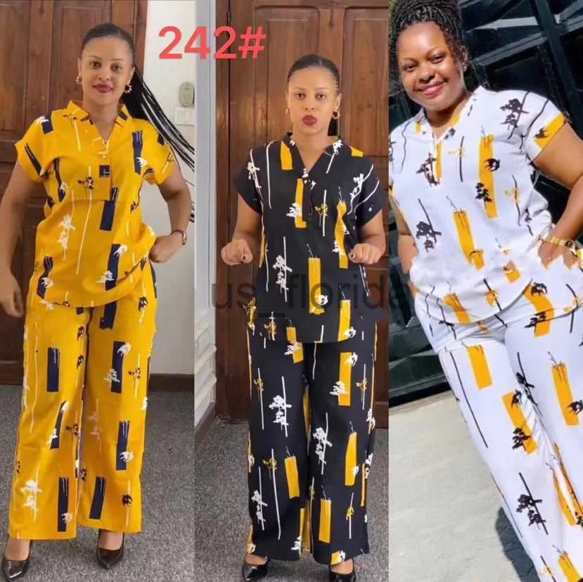 Womens Two Piece Pants Pants Set Women Blouse Straight Trousers Two Piece  Set Shirt Tracksuit Set Dashiki African Clothes Summer Top Matching Sets  J230703 From 18,27 €