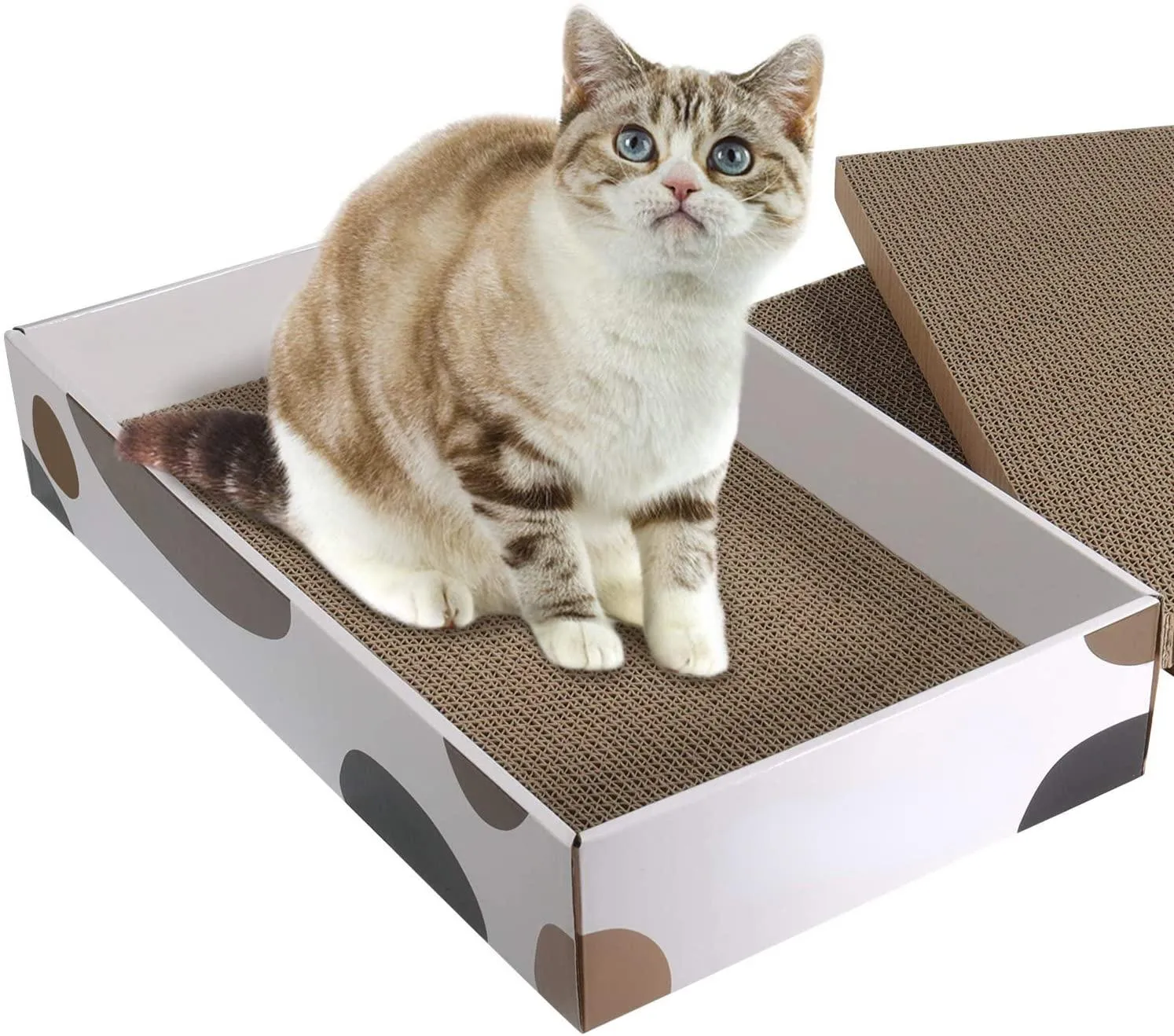 Toys 3 in 1 Recyclable Corrugated Scratcher Durable Cat Scratcher Cardboard Refill Cat Scratch Pad Reversible Scratch Box Scratcher