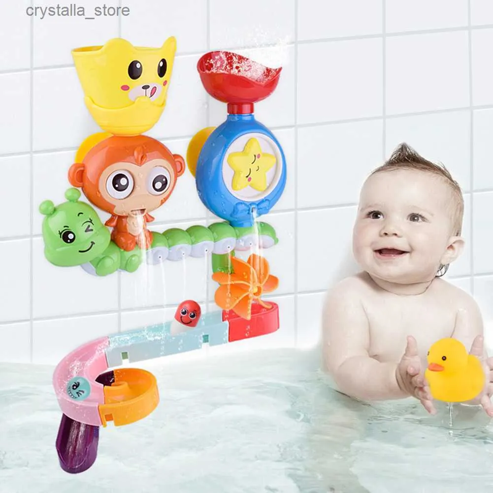 Dzieci Kid Bath Toy Water Play Shower Trickler Wall Sunction Gra Edukacyjna L230518