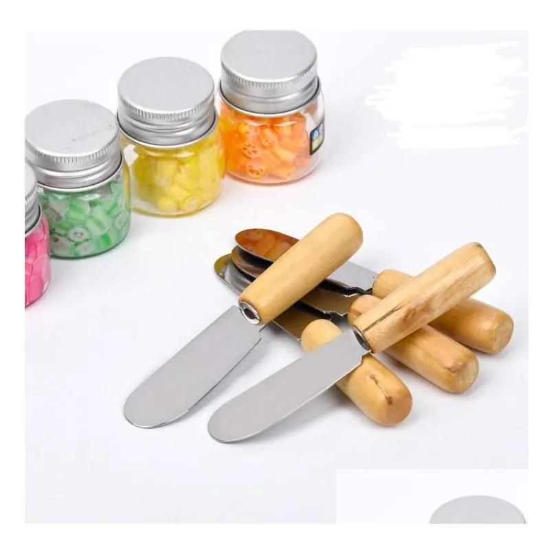 Cheese Tools Stainless Steel Butter Spata Breakfast Sandwich Dessert Jam Spreader Wooden Handle Drop Delivery Home Garden Kitchen Din Dh3J0