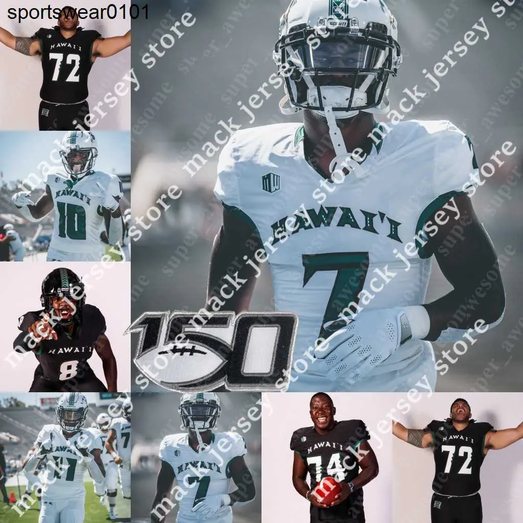 Koszulki piłkarskie NCAA Hawaii Football Jersey Dedrick Parson Aaron Cephus Justus Tavai Khoury Bethley Nick Mardner James Phillips Scott