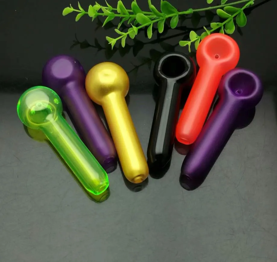 Glass Smoking Pipes Manufacture Hand-blown hookah Bongs New spray colored high-temperature discolored glass pipe