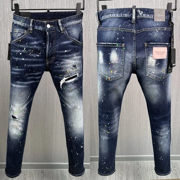 Italian fashion European and American men's casual jeans high-end washed hand polished quality optimized 98920