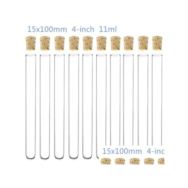 Fournitures de laboratoire Tube à essai en plastique avec bouchon en liège 11 ml transparent de qualité alimentaire Appd Pack 100 Toutes les tailles disponibles dans notre magasin Drop Delivery O Dhjos