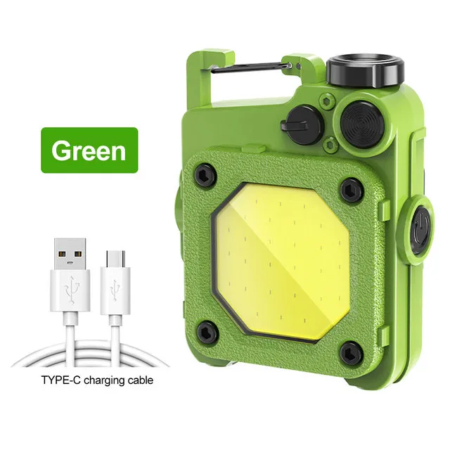 Mini Lampe LED COB Avec Mousqueton – 3 Modes (fort/faible/stroboscope), Corps ABS, Noire, Pour Porte-clés Ou Attache