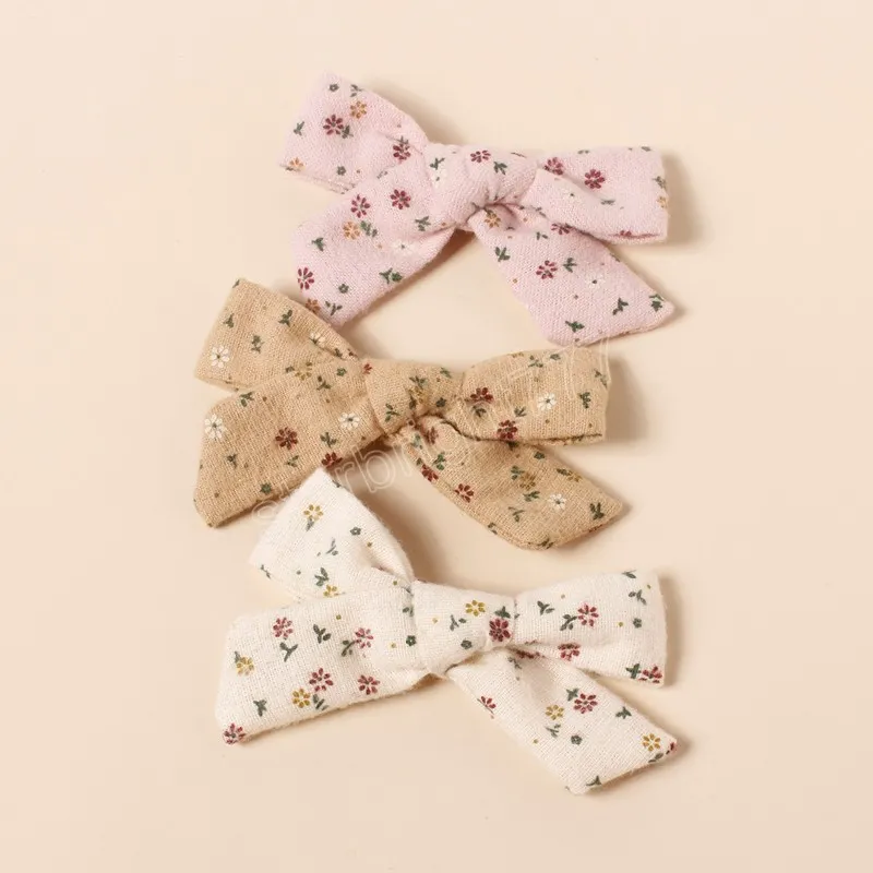 Filles Floral bébé pinces à cheveux infantile arcs pinces à cheveux coton enfants épingles à cheveux Barrettes nouveau-né épingle à cheveux accessoires faits à la main