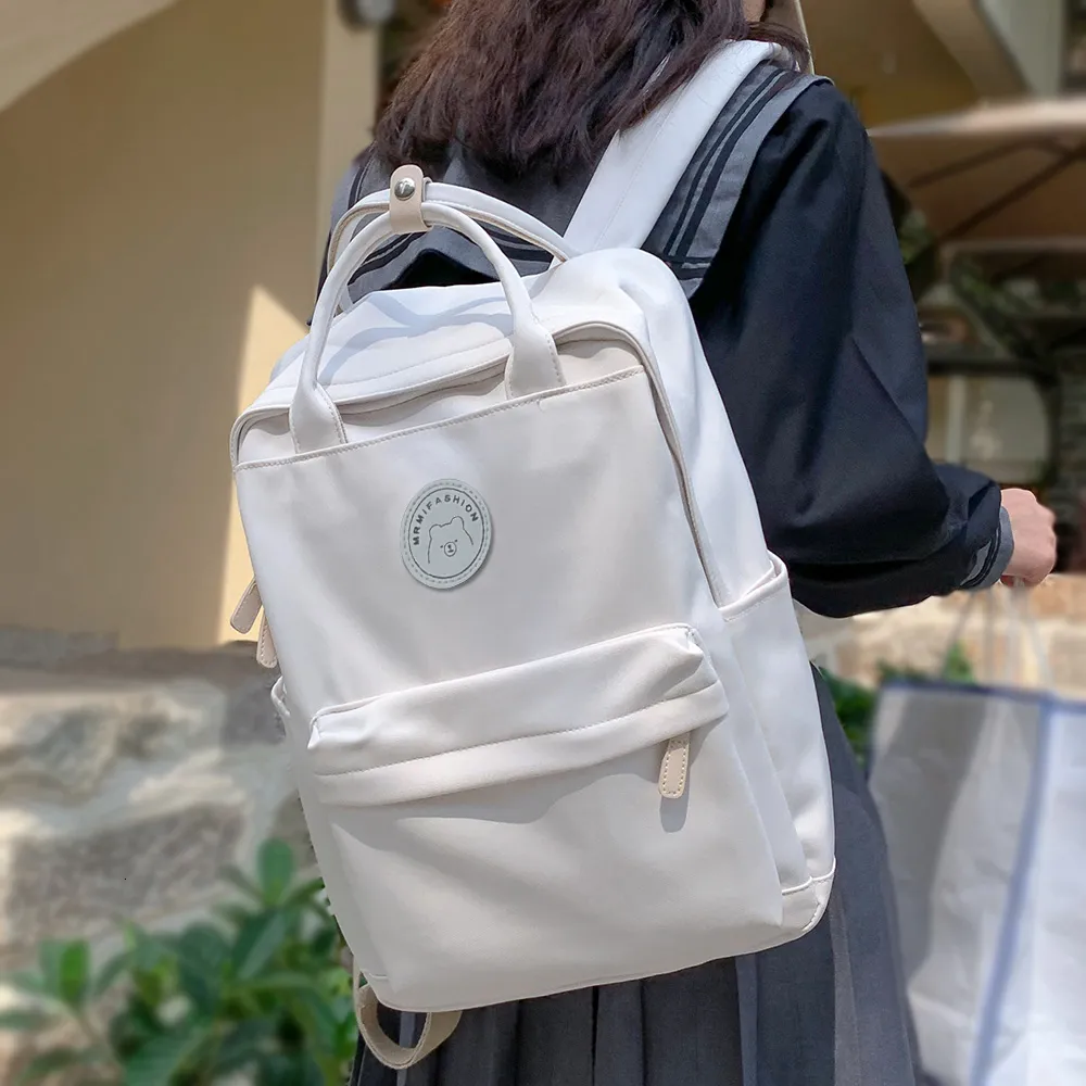 Torby w talii fajne studentki moda plecak wodoodporny słodka torba szkolna lady laptop biała książka Kawaii Girl College Travel 230703