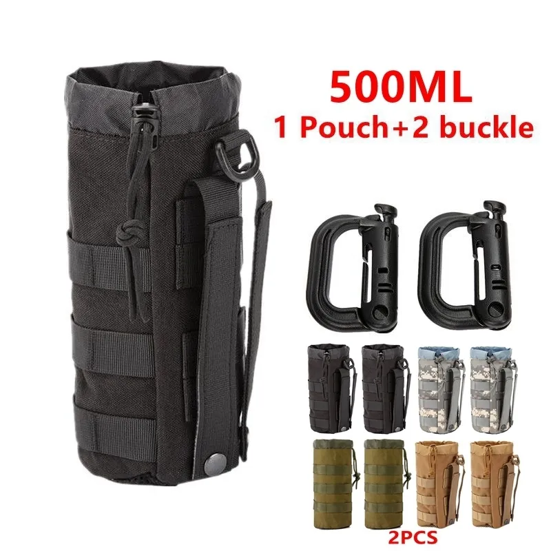 Strandaccessoires 2 STUKS 1 5L Molle Tactische Militaire Waterfles Pouch 1000D Nylon Trekkoord Zakje Wandelen Kamperen Reizen Sport Waterkoker Tas Houder 230701