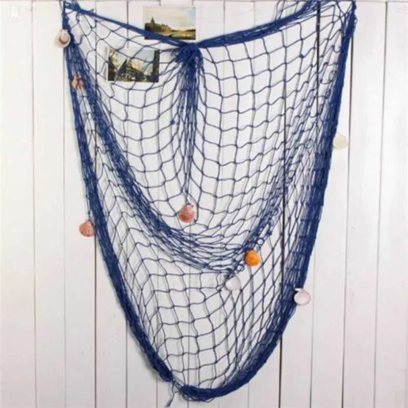 Ocean Themed Fishing Net And Sea Dutch Shell Hanging Home