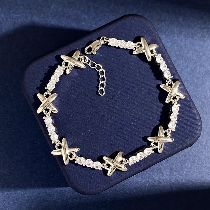 Braccialetti da sposa di design per le donne, con ciondolo di diamanti, gioielli in oro da donna, bracciale con perline a catena a T, bracciale in argento_voghion.com