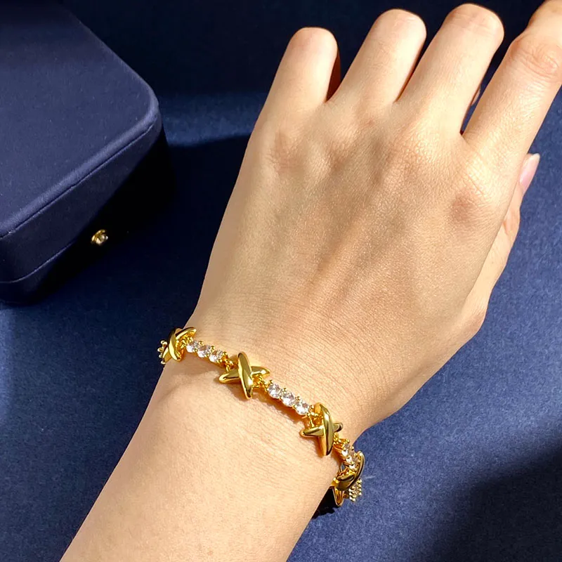 Braccialetti da sposa di design per le donne, con ciondolo di diamanti, gioielli in oro da donna, bracciale con perline a catena a T, bracciale in argento_voghion.com