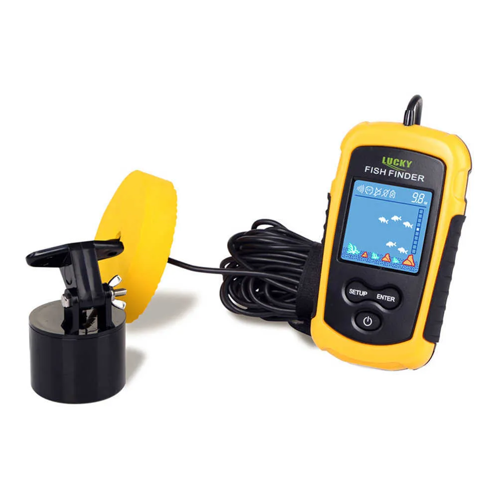 Fish Finder Portable Fish Finder Fish Detection Sonar 45 Degrees 100m Depth  With LCD Screen Display Circumstance High Quality Easy To Use HKD230703  From Fadacai06, $38.52