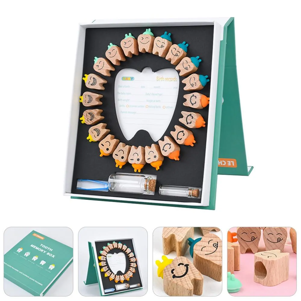 Number Baby Wooden Tooth Box for Children Storage Organizer Collect Milk Teeth Boxes Baby Keepsake Save Newborn Souvenirs Birthday Gift