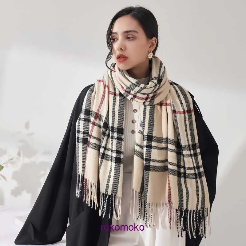 Bur home Boutique plush scarf on sale British style new plaid imitation cashmere winter women's warmth shawl autumn and long