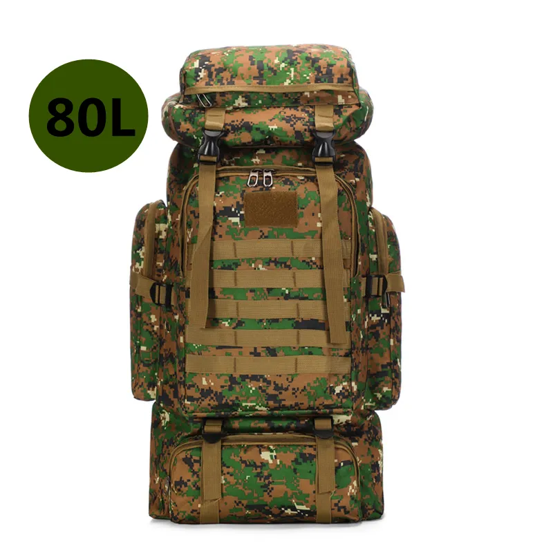 Paquetes de mochilero Mochila táctica 80L Mochila militar Mochila impermeable utilizada para acampar Caza Pesca Senderismo 230701