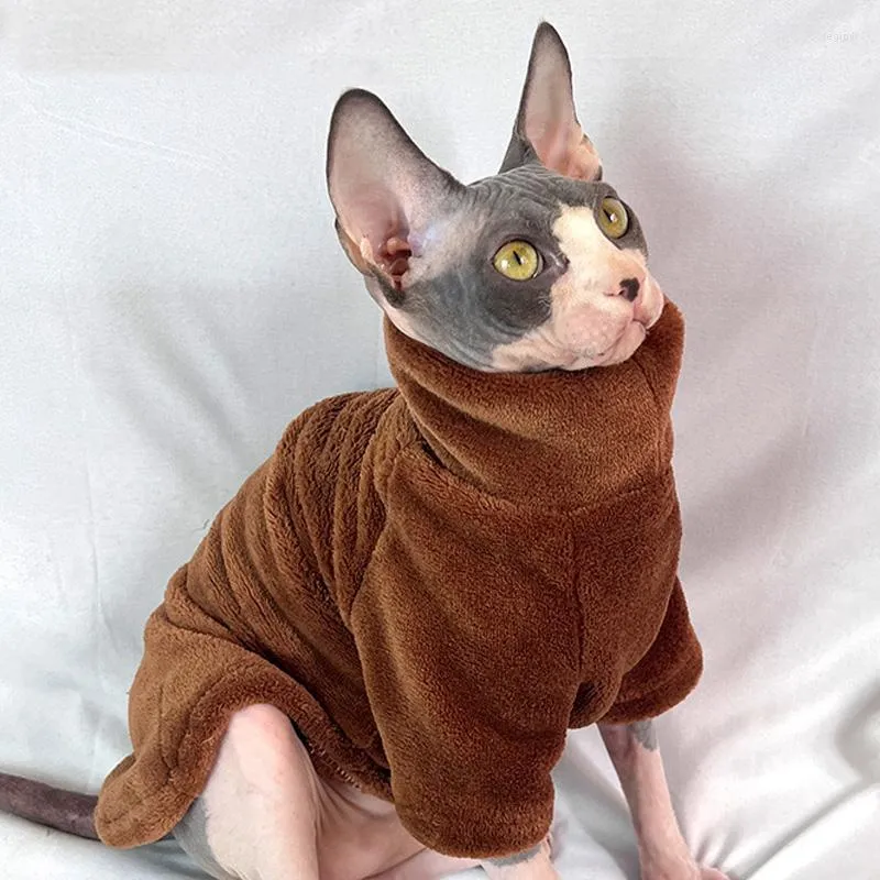 Hundkläder Husdjur Ull Huvtröjor Katttröja Vintermode Förtjockning Varma Sphynx-kläder Hem Bekväma mopskläder