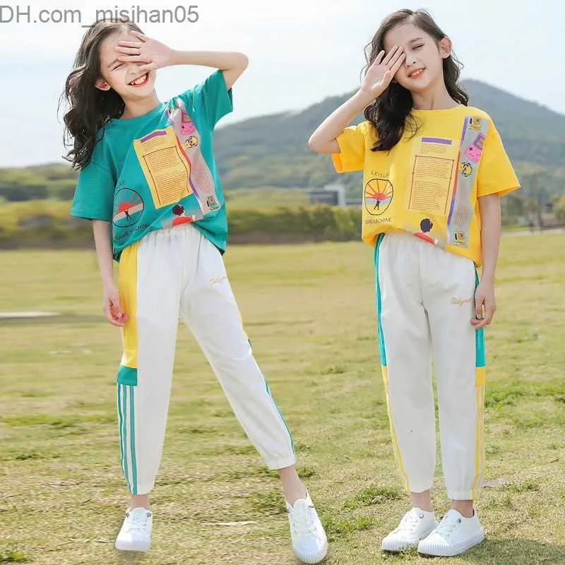 Girls Summer Sport Clothing Set Out Short Sleeve Shirt And Long Pants For  Baby And Kids Sizes 4 12 Years Z230703 From Misihan05, $6.58