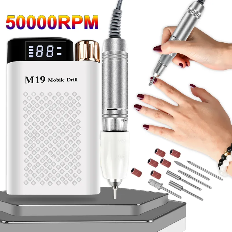 Nail Manicure Set Rechargeable Drill Machine With LCD Display Electric Sander For Acrylic Gel Polish Salon Equipment 230703