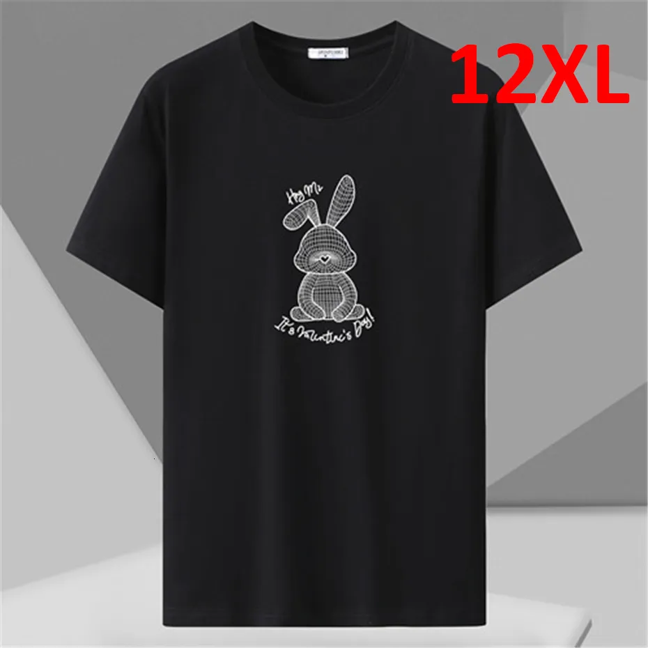 Herr T-shirts 9 färger sommar T-shirts Herr Plus Size 10XL 12XL T-shirt Casual Kortärmade Toppar T-shirts Manlig T-shirt bomull Stor storlek 12XL Svart Röd 230703