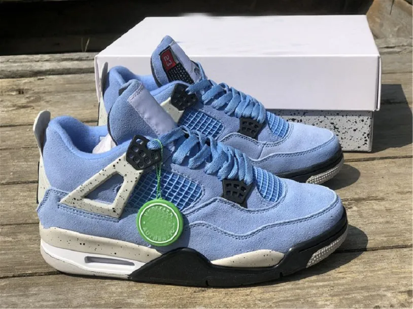 University Blue Suede Light Blue Basketball Shoes For Men And