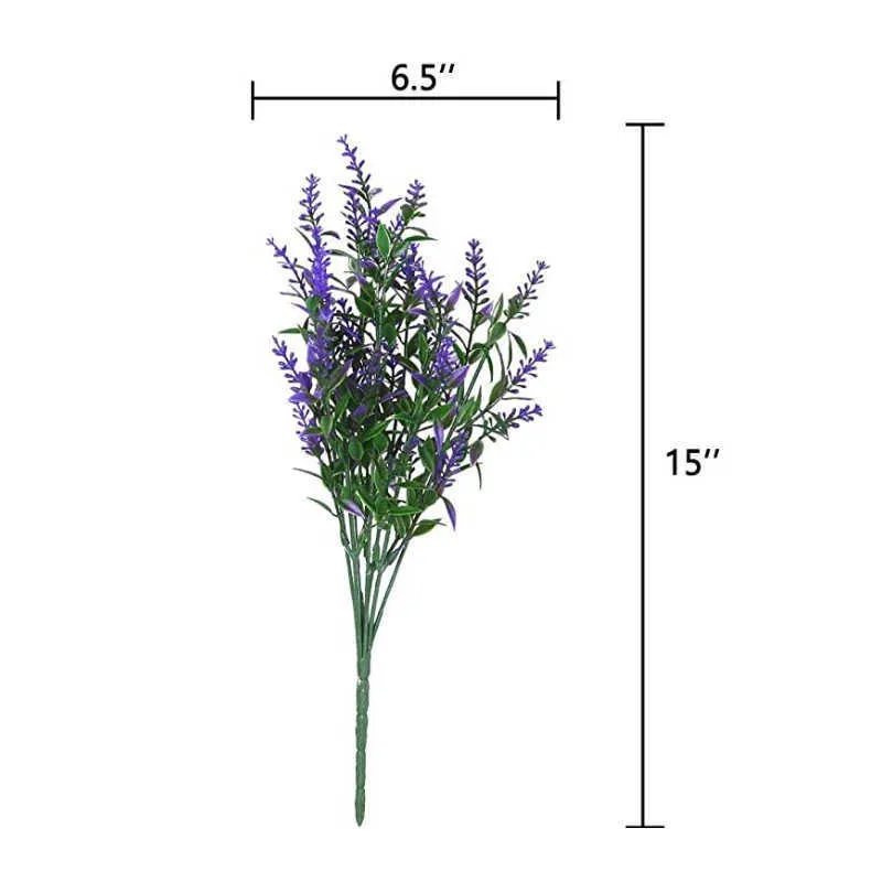 Pacote de flores secas artificial romântico provence lavanda casamento decorativo para decoração de casa grão natal plástico planta falsa