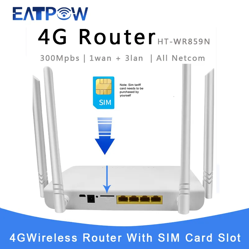 Yönlendiriciler Eatpow 4G Yönlendirici WiFi SIM Kart Kablosuz Wi-Fi Yönlendirici Ana Nokta 4G Wan LAN WiFi Modem Yönlendirici 4G WiFi Yönlendirici Yuvası Dongle 230701