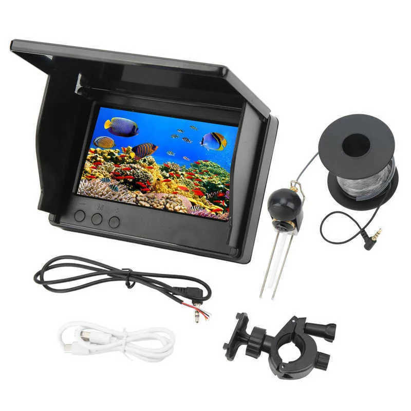 Portable Underwater Fishing Camera And Rod Holder Set With 4.3in