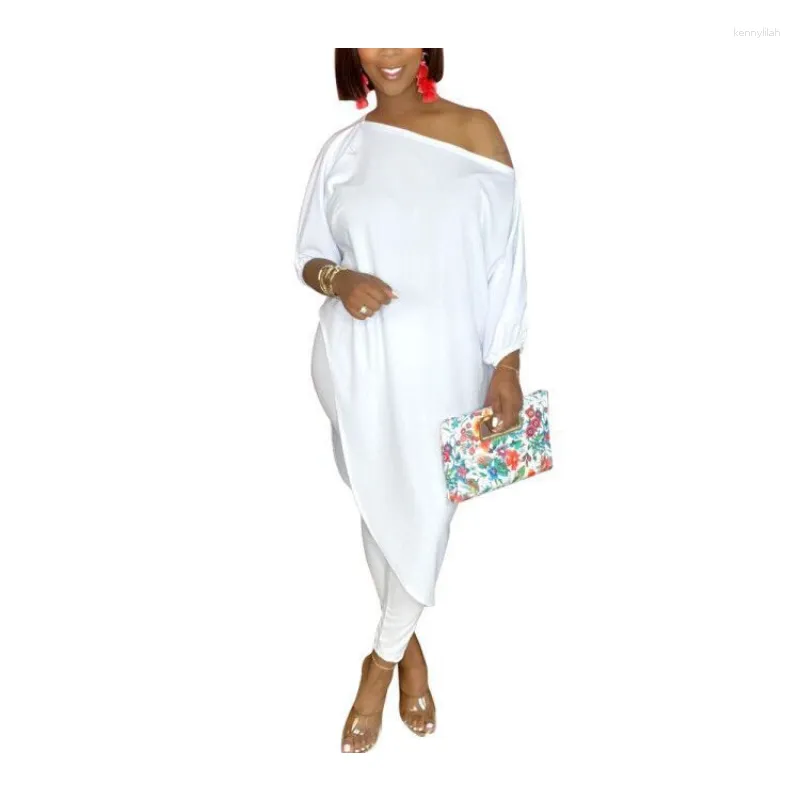 Zweiteilige Hose für Damen, weißes Leinen-Outfit