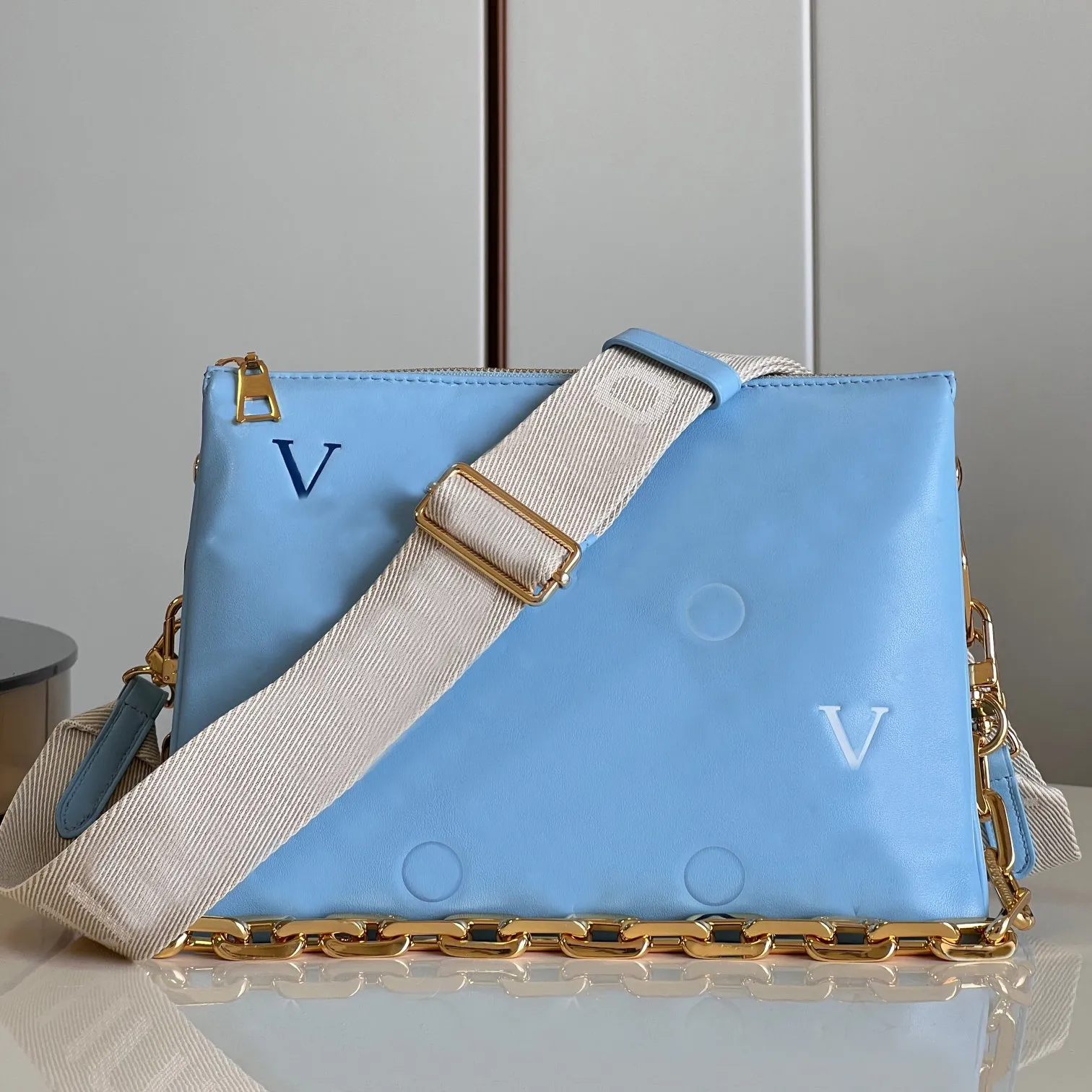 9a designer väskor lyxiga kedja äkta läderkompositväska 26 cm hög imitation handväskor