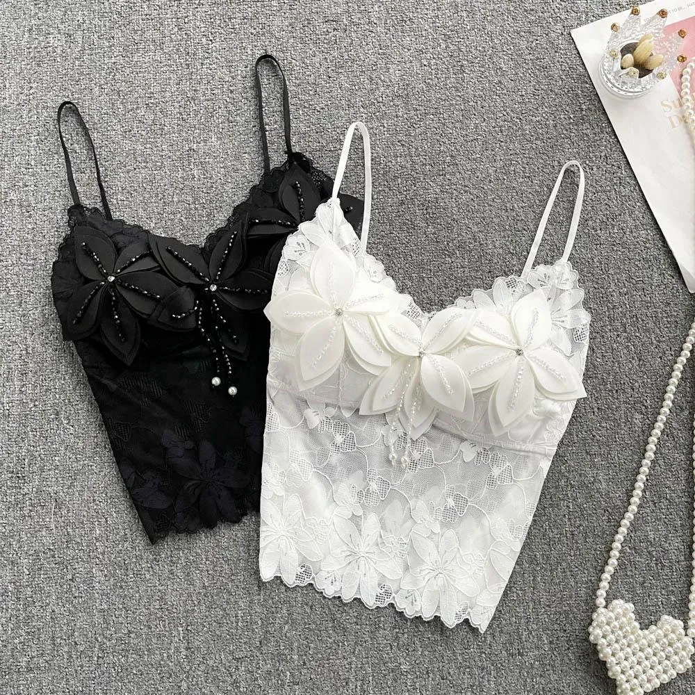 Camis kvinnor spaghettirem tankar och camis urban blommor korsett bustier skörd topp smal spets camisole sommarkläder dropshipping