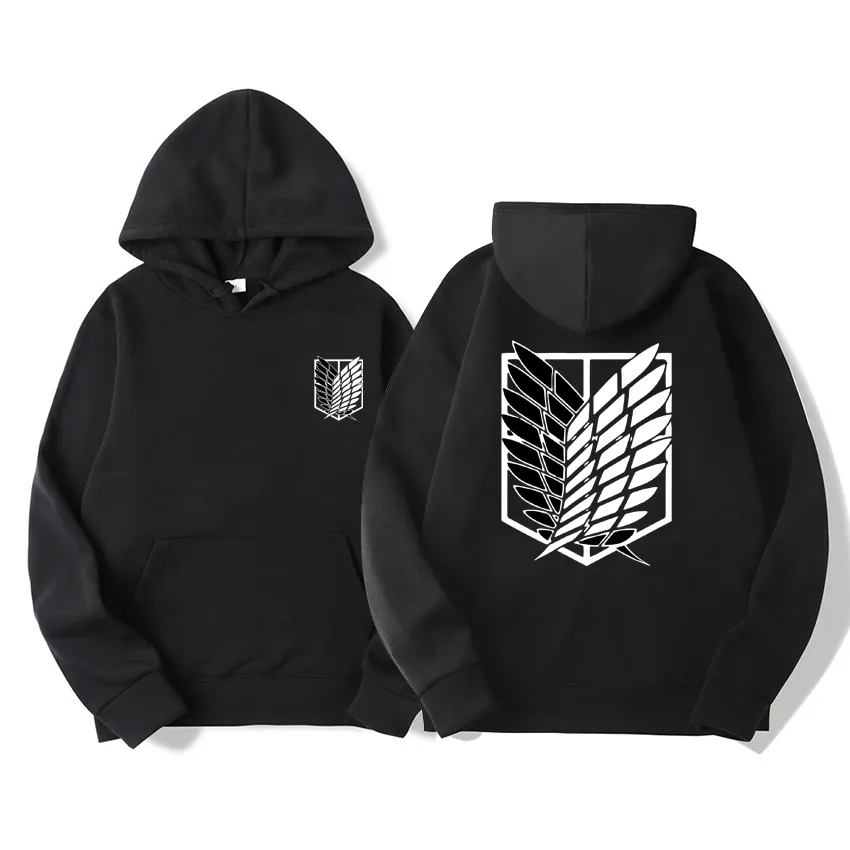 Hoodies masculinos moletons Japão anime Attack on Titan masculino outono casual pulôver moletom com capuz moda hip hop moletom roupas 230703