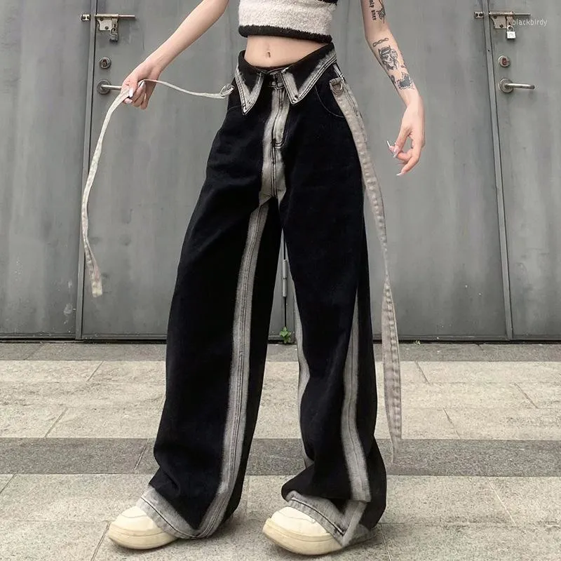 Grunge Fashion Womens Gothic Wide Leg Jeans Men With Grunge Fashion Womens Gothic Wide Leg Jeans Men With