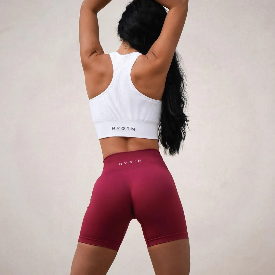 Yoga outfit nvgtn solid sömlös shorts kvinnor silkeslen lycra mjuk träning sport kort ben fitness outfits byxor gym slitage stickad 230701