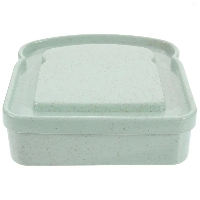 Assiettes Bento Box Déjeuner Adultes Sandwich Conteneur Couverture 13X12.3X4CM Sandwiches Vert Clair Sous Scellage Camping Utilisation Enfant