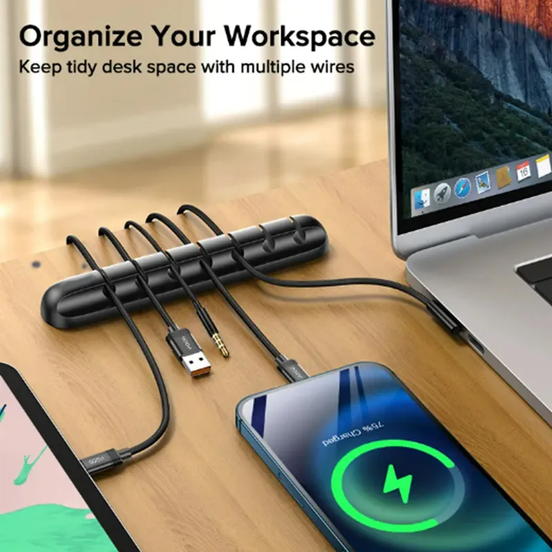 USB Ladekabel Halter Schreibtisch Kabel Winder Clips Kabel Management 