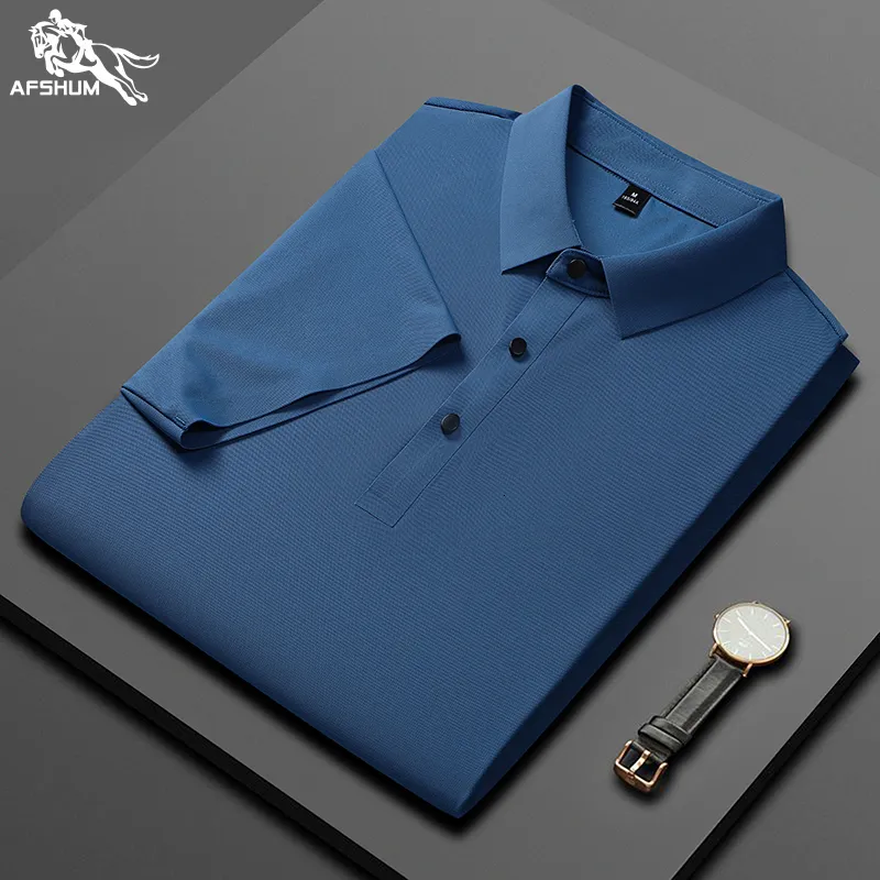 Polo da uomo Polo da uomo Estate Uomo di alta qualità a maniche corte Seta di ghiaccio business casual Taglia M5XL 8888 230703