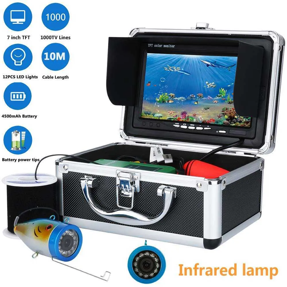 Fish Finder MAOTEWANG Fish Finder Underwater Fishing Video Camera Kit 12 PCS LED Lights 10M 20M 30M Fishfinder HKD230703