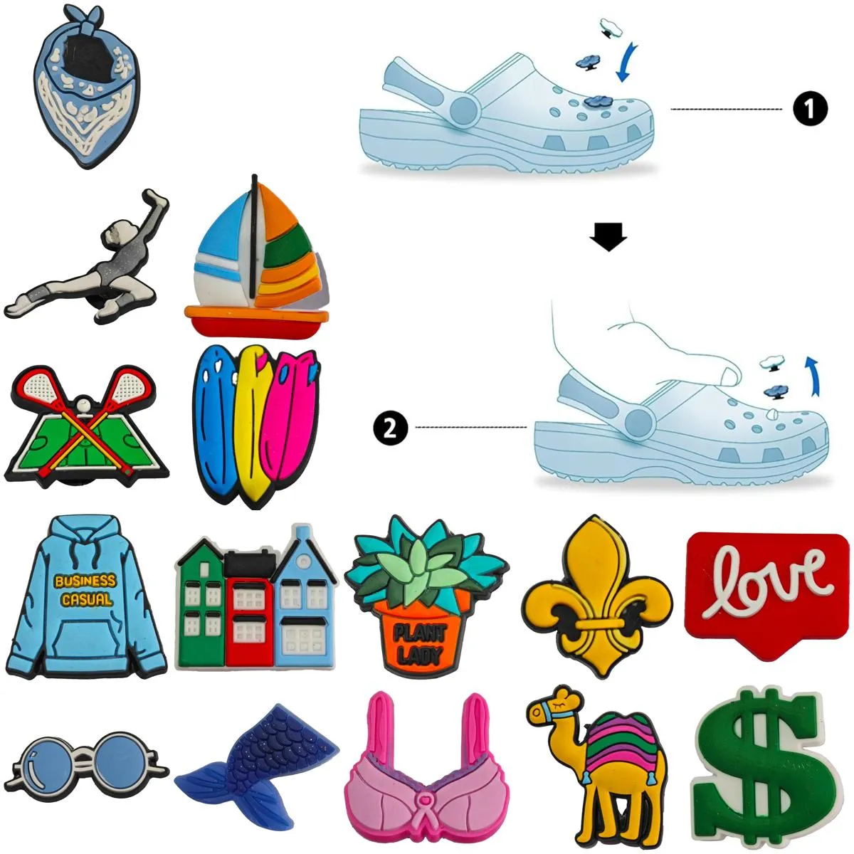 Shoe Parts Accessories Pattern Charm For Clog Jibbitz Bubble Slides Sandals Pvc Decorations Christmas Birthday Gift Party Favors Lov Otoce