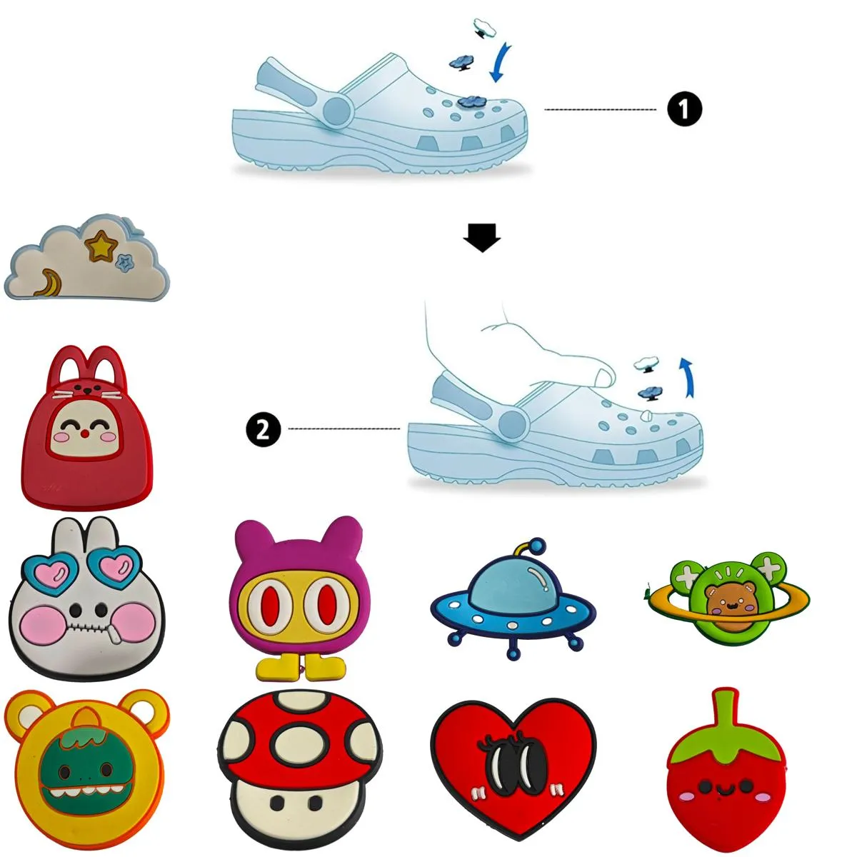 Chaussures Pièces Accessoires Motif Charme Pour Clog Jibbitz Bubble Diapositives Sandales Pvc Décorations De Noël Anniversaire Cadeau Party Favors Cut Otdvl