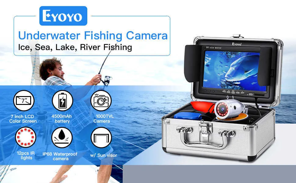 Fish Finder Eyoyo HD 1280*720P DVR Fish Finder 4.3 Inch Monitor