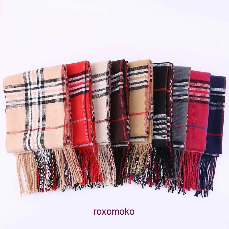 Cachecol Bur Home de alta qualidade para inverno e outono para mulheres masculinas British Classic Plaid Scarf Imitation Cashmere Fashion Thin Pattern Mens Womens Shawl Couple Warm Ver