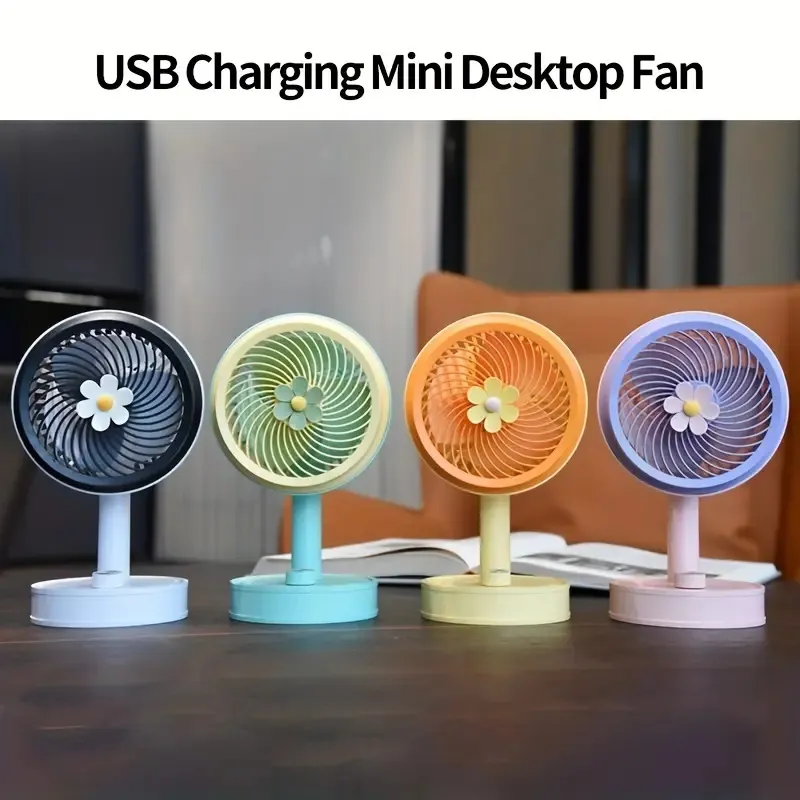 Cute Flower Shape USB Rechargeable 1200mAh Big Battery Mini Small Portable Pocket Desktop Electric Handheld Fan Gift For Student Boys And Girls From 11 41 DHgate