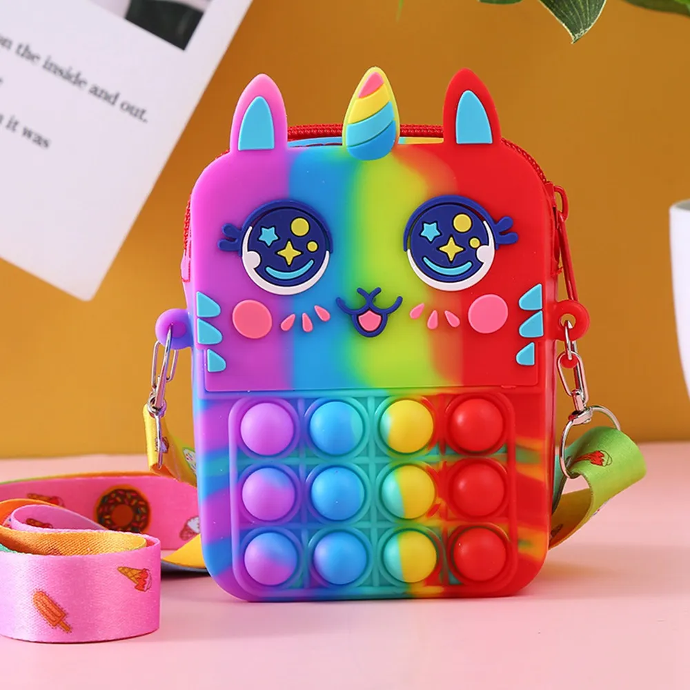 Cute Unicorn Backpack Girls Plush Colorful Cartoon Bookbags School Bags  Gift For Kids Fashion Fur Backpacks Schoolbag