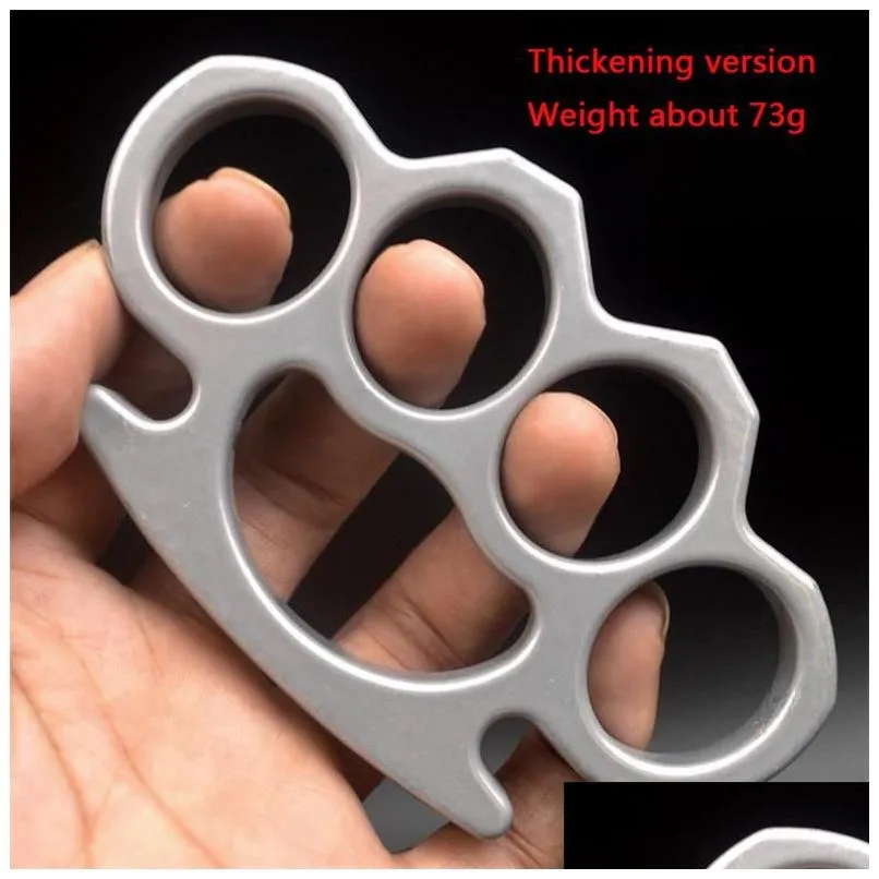 Mässing Knuckles förtjockad metallfinger Tiger Safety Defense Knuckle Duster Självförsvar Utrustning Armband Pocket EDC TOOL5236247H DR DH1UM 789