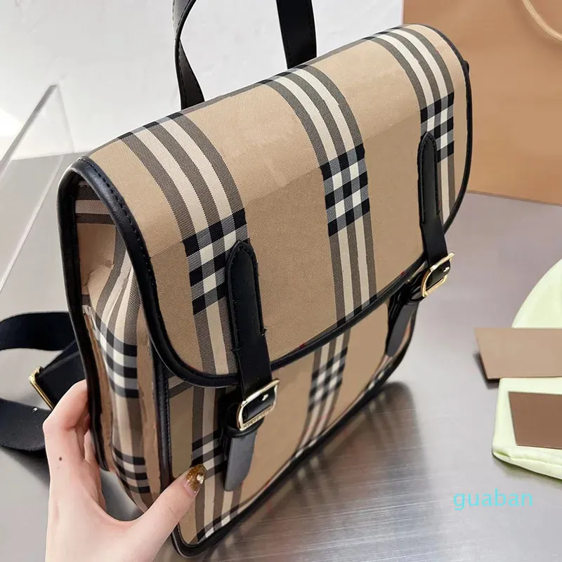 2023-Mochila Bolso Bolso de mujer Bolsos escolares Paquete de computadora Bolsos de cuero genuino Correa de hombro ajustable A cuadros Bolsillo interior con cremallera Nylon impermeable