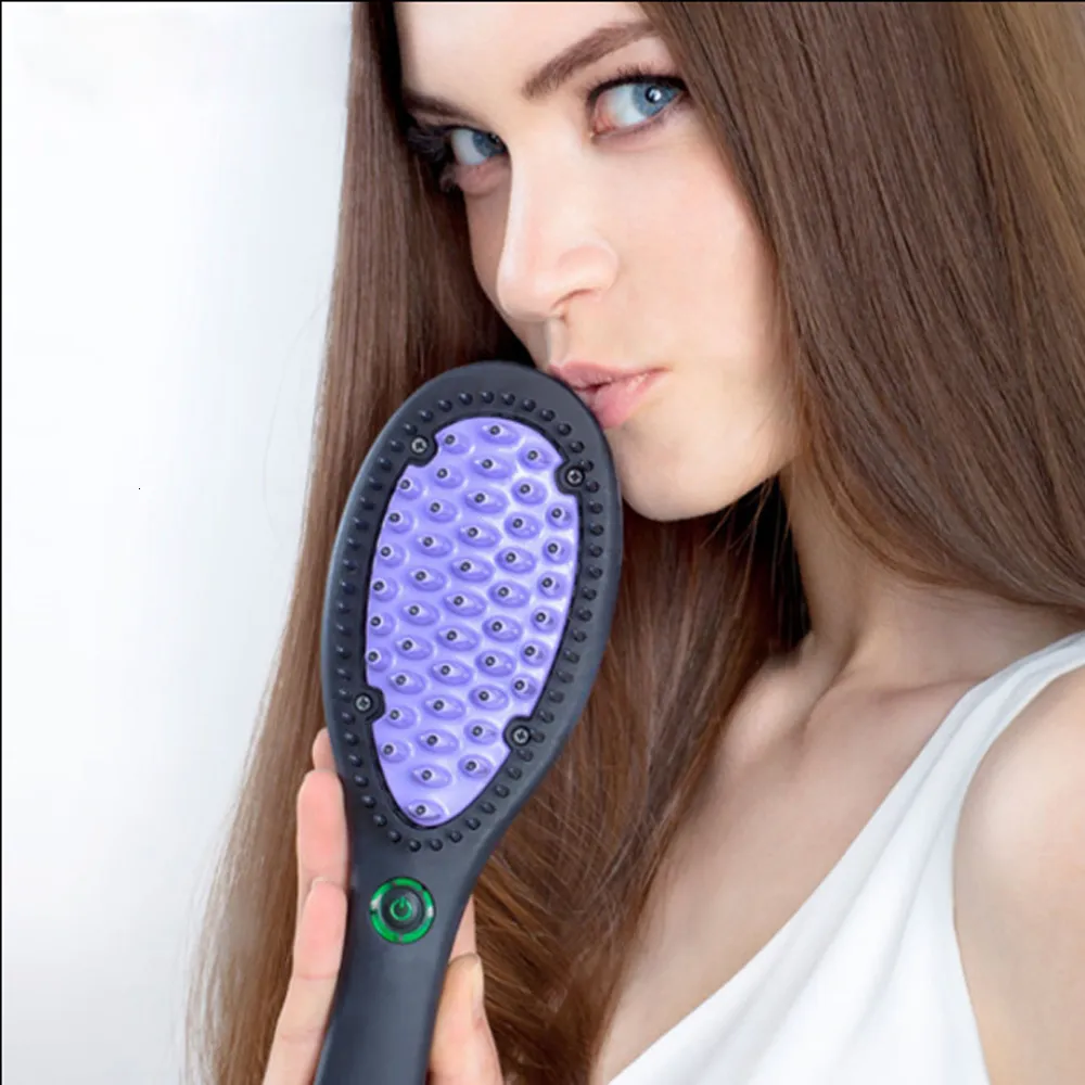 Lisseur Cheveux Professionnel Lissage Brosse Noir Électrique Peigne En Céramique Multifonctionnel Brosse À Cheveux Électronique Bigoudi Curling Outil Fers 230701